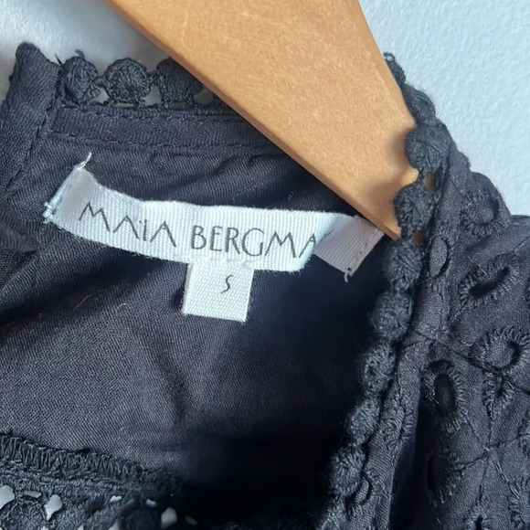 Maia Bergman Women's Crochet Eyelet Open Back Maxi Dress - Picture 11 of 15